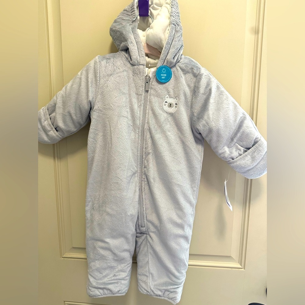 NWT Carter’s Baby Girls Velboa Pram Snowsuit